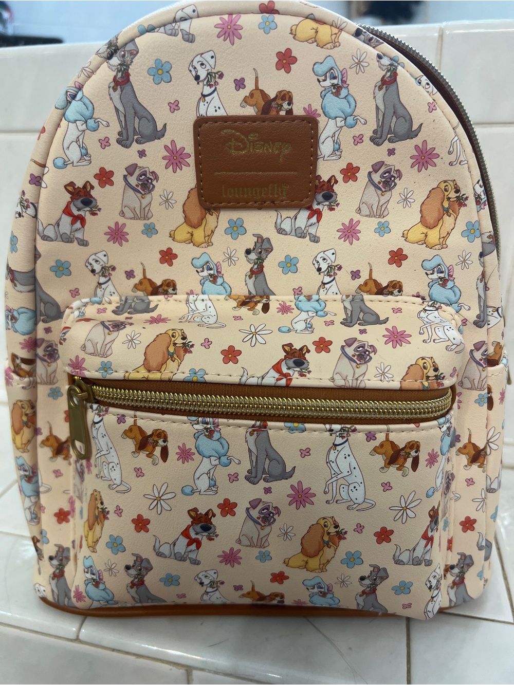 Loungefly Disney Dogs Floral Mini Backpack - Picture 2 of 4